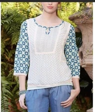 Matilda Jane Blouse M Hello Lovely Kaleidoscope Boho Peasant Ethnic Print