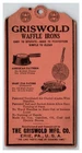 Griswold Original Tag For Cast Iron Heart & Star and #88 Waffle Iron
