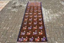Turkish Rugs, Colorful Rugs, Vintage Rugs, 2.7x8.1 ft Runner Rug, Cool Rug