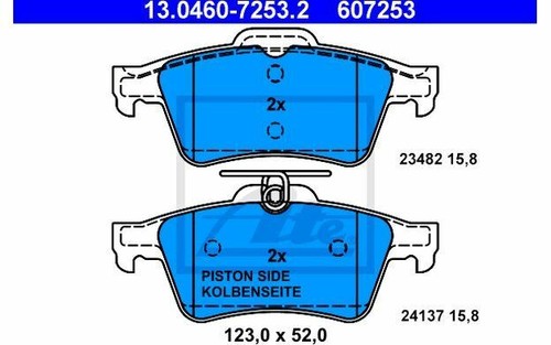 4x ATE Bremsbeläge hinten für CITROEN C5 13.0460-7253.2 - Mister Auto