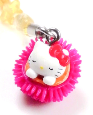 Vintage Sanrio Hello Kitty Gotochi Local Rare Keychain Strap Hokkaido PINK UNI
