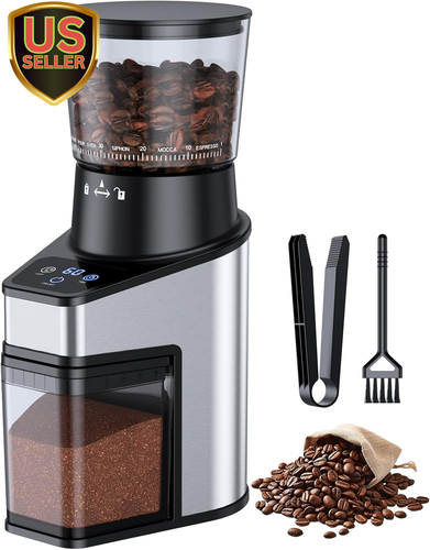 Burr Coffee Grinder Electric, LCD Touch Sceeen Coffee Bean Grinder with 60 Pr... - Picture 10 of 12