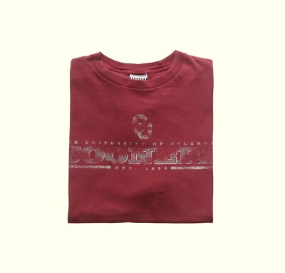 NCAA OKLAHOMA SOONERS FOOTBALL FOOT LOCKER VTG Y2K DISTRESSED T SHIRT MEN SZ  XL