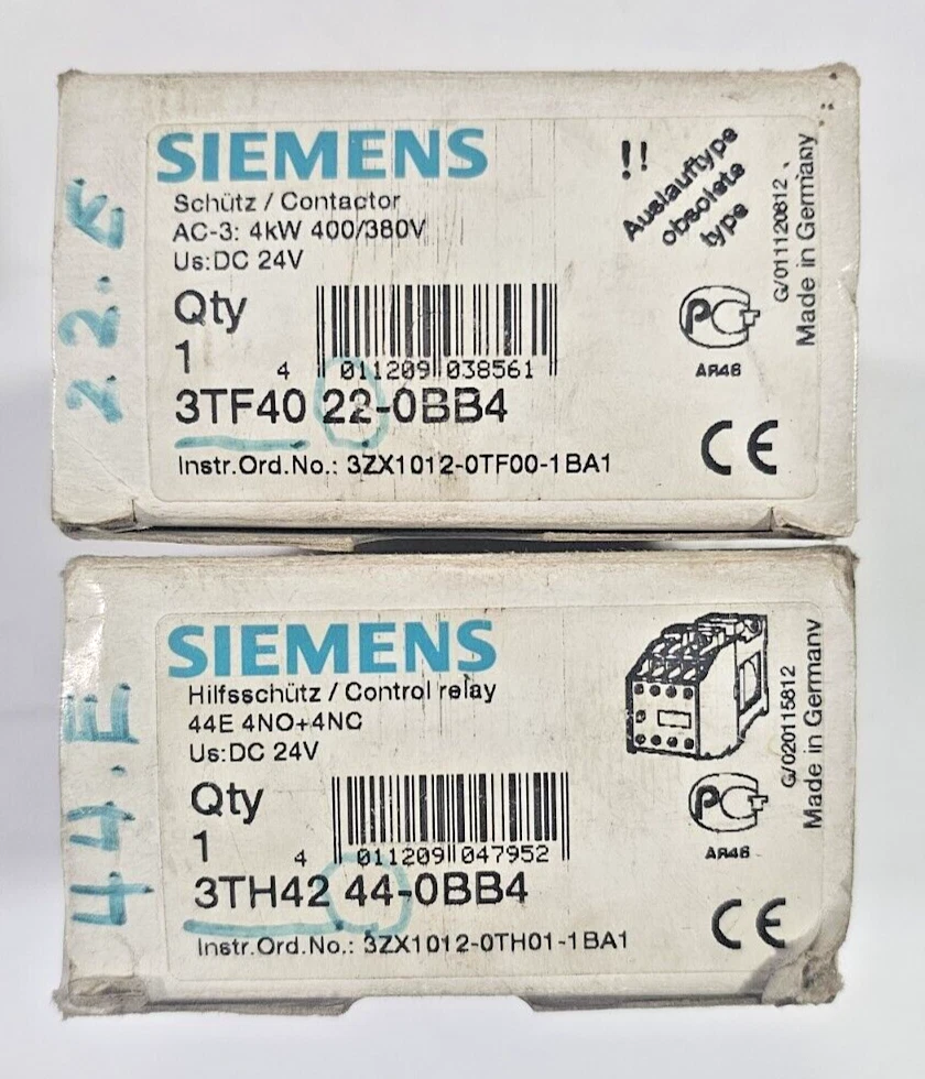 SIEMENS 3TF40 22-0BB4 New - Surplus Motor Control Contactor