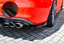Diffusor Heckansatz  Seitenteile mit Wings aus ABS für Audi S4 B8 Schwarz Glanz