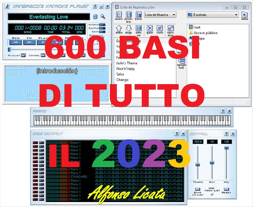 ALFONSO LICATA MIDI KARAOKE BASES THROUGHOUT 2023 - NO. 600 BASES FOR VANBASCO AND OTHER SOFTWARE