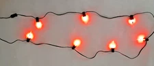 Indoor String of 7 Vintage C7 Flicker Flame Christmas Light Set + 1 Spare Bulb