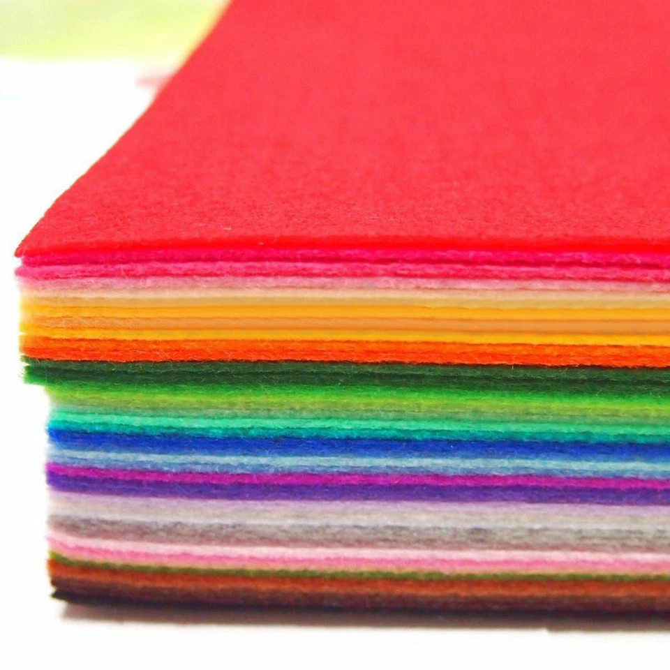 40 Stck. Set Bunte Filz Blätter Regenbogen Zum Selbermachen Handwerk Polyester Wolle Mischung Stoff Kit
