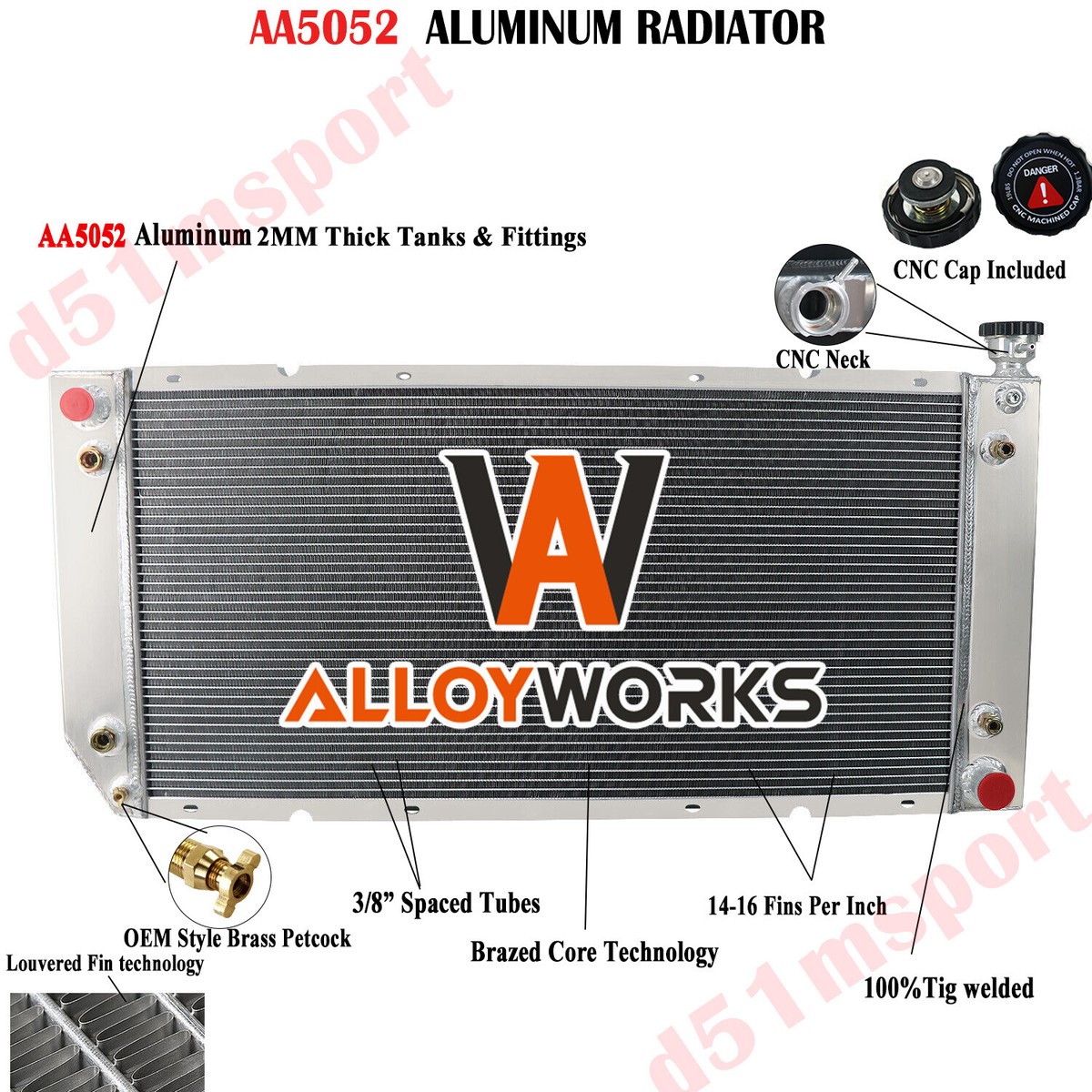 3Row Radiator+Shroud+Fan Kit For 88-00 Chevy Tahoe C K 1500 2500 3500