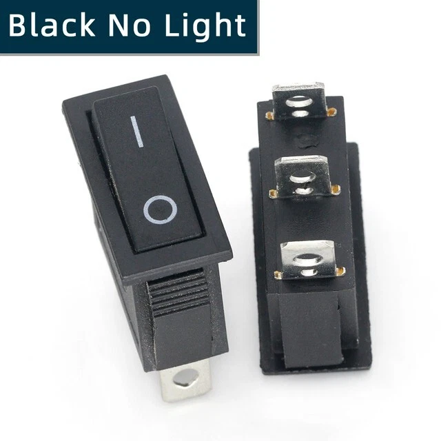 2 Position 3 Pin Rectangular Rocker Switch 250V 16A KCD3 ON OFF, RED GREEN BLACK - Image 4 of 4