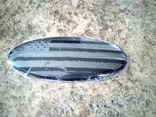 For Ford F150 F250  Grille Tailgate US Flag Oval Emblem Badge Gloss Black & Gray