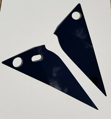 SUZUKI GSX 1400 MIRROR POLISHED STAINLESS STEEL LOGO SIDE PANEL COVERS TRIANGLES