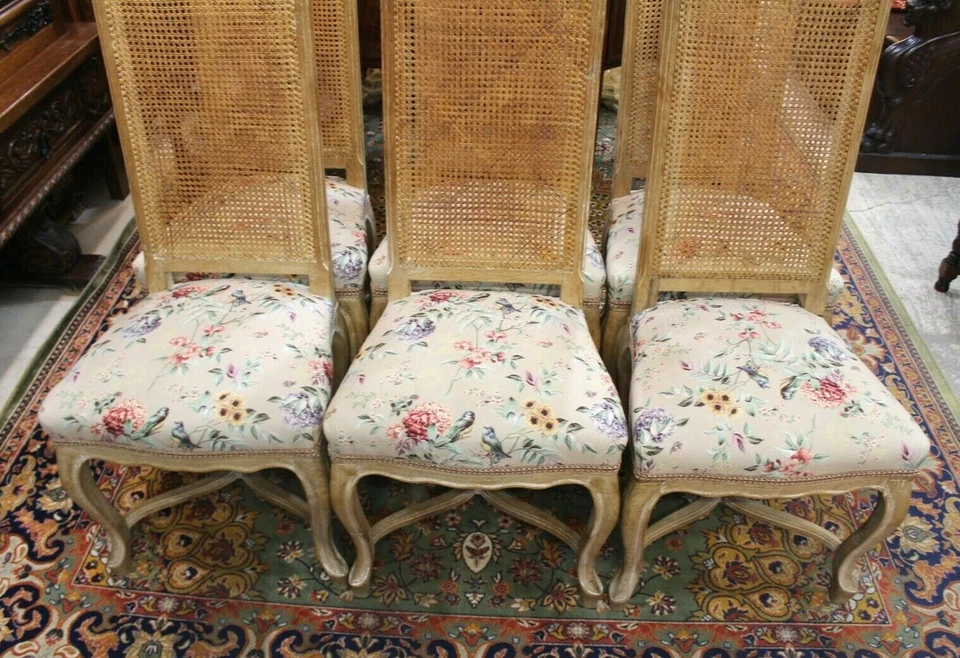 6 件套法国路易十五橡木餐椅 | 拉背带全新内饰座椅 — 第 4/4 张图片