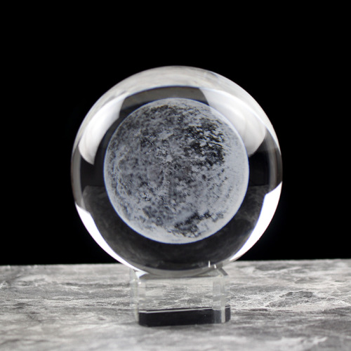 Boule de lune en cristal 3D gravée laser sphère en verre miniature décoration d'intérieur EPIC - Photo 1/29