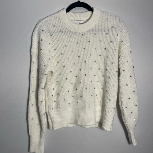 Women's Nine West Shiny Crewneck Sweater Sz M NWT