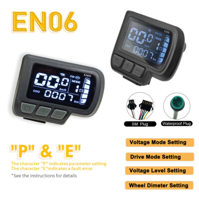 E-bike EN06 LCD Display 24V/36V/48V 5Pin SM/WP Plug Replacement Repair Parts
