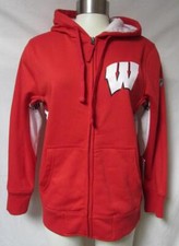 Wisconsin Badgers Women's Size Large Full Zip Hoodie Sweatshirt C1 6541