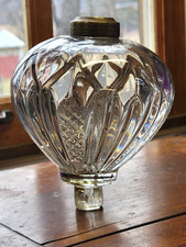 Hobbs Paneled Spears Pattern Under Glass #1 Oil Lamp PEG FONT Antique