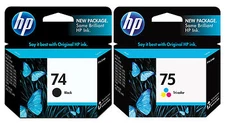 GENUINE NEW HP 74/75 (CB335WN/CB337WN) Ink Cartridge 2-Pack