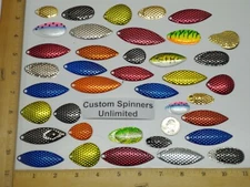 1/4lb 50+ MEDIUM Custom Spinner Blades - Colorado Willow French Silver Gold NEW