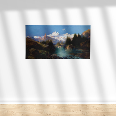 A Snowy Mountain Range Path of Souls Idaho Thomas Moran Painting