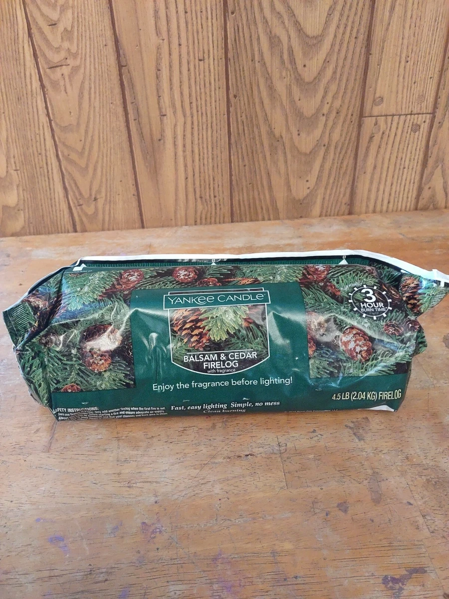 Yankee Candle Balsam Cedar Fire Log Scented Fireplace Burning Wood  Firelog🔥 | eBay