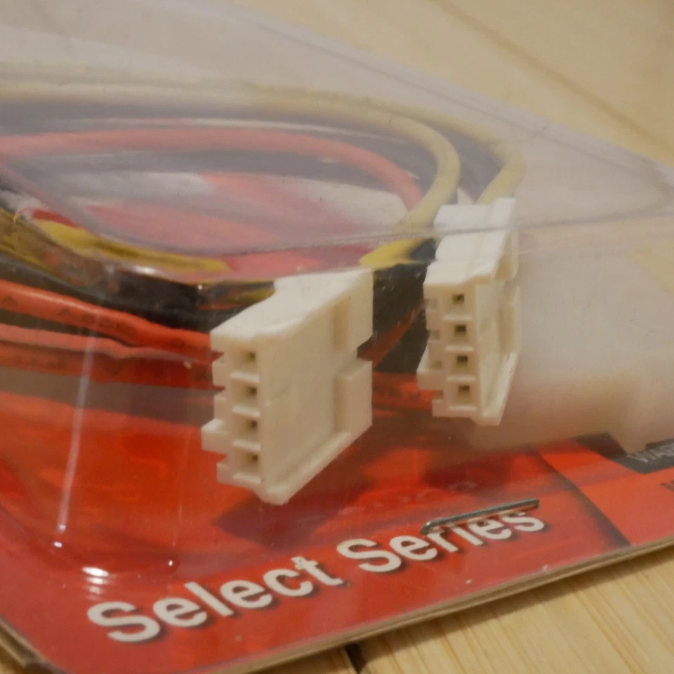 NOS 8" 4 Pin Molex To 2 x 3.5" Floppy Drive FDD Y Splitter Power Cable Adapter - Image 4 of 4