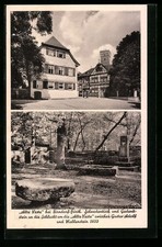 Zirndorf-Fürth, Ansichtskarte, Alte Veste, Schwedentisch und Gedenkstein 1959