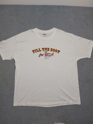 Vtg Fill The Boot For MDA Men's T-Shirt Size XL Hanes Heavyweight Single Stitch