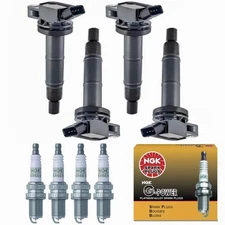Ignition Coil Pack UF333 & NGK Platinum Spark Plug Replacement For Toyota Cam...