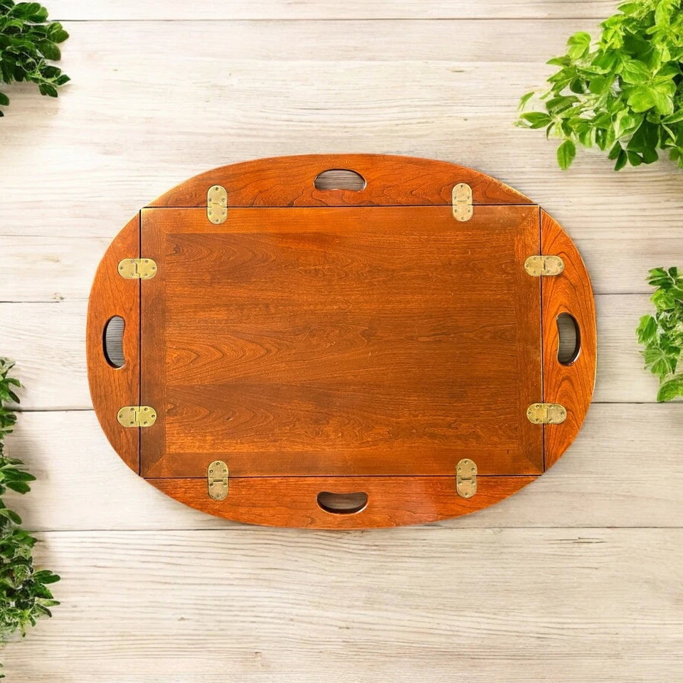Chippendale Mahogany Butler's Coffee Table-Thomasville-Vintage-Mid Century-Brass - Image 3 of 4