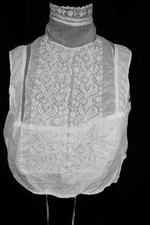Antique French Edwardian White Cotton Embroidered Camisole 33" Bust Ex Small