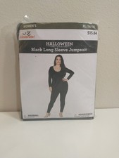 Halloween Costume Black Long Sleeve Jumpsuit Woman New Adult Xl 16-18