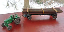 WIKING alter FAHR Schlepper / Trecker mit Langholz Anhänger, 60er Jahre