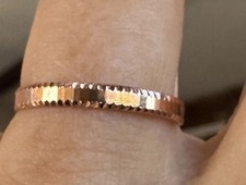 14K  Italy Solid Rose Gold Stacking Classic Wedding Band Statement Ring