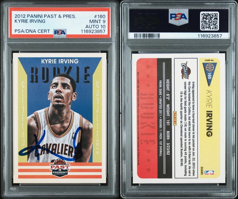 PSA 10 2012-13 Panini Past & Present Rookie Kyrie Irving #160 Signatures (AU, RC) Foto 3 de 3