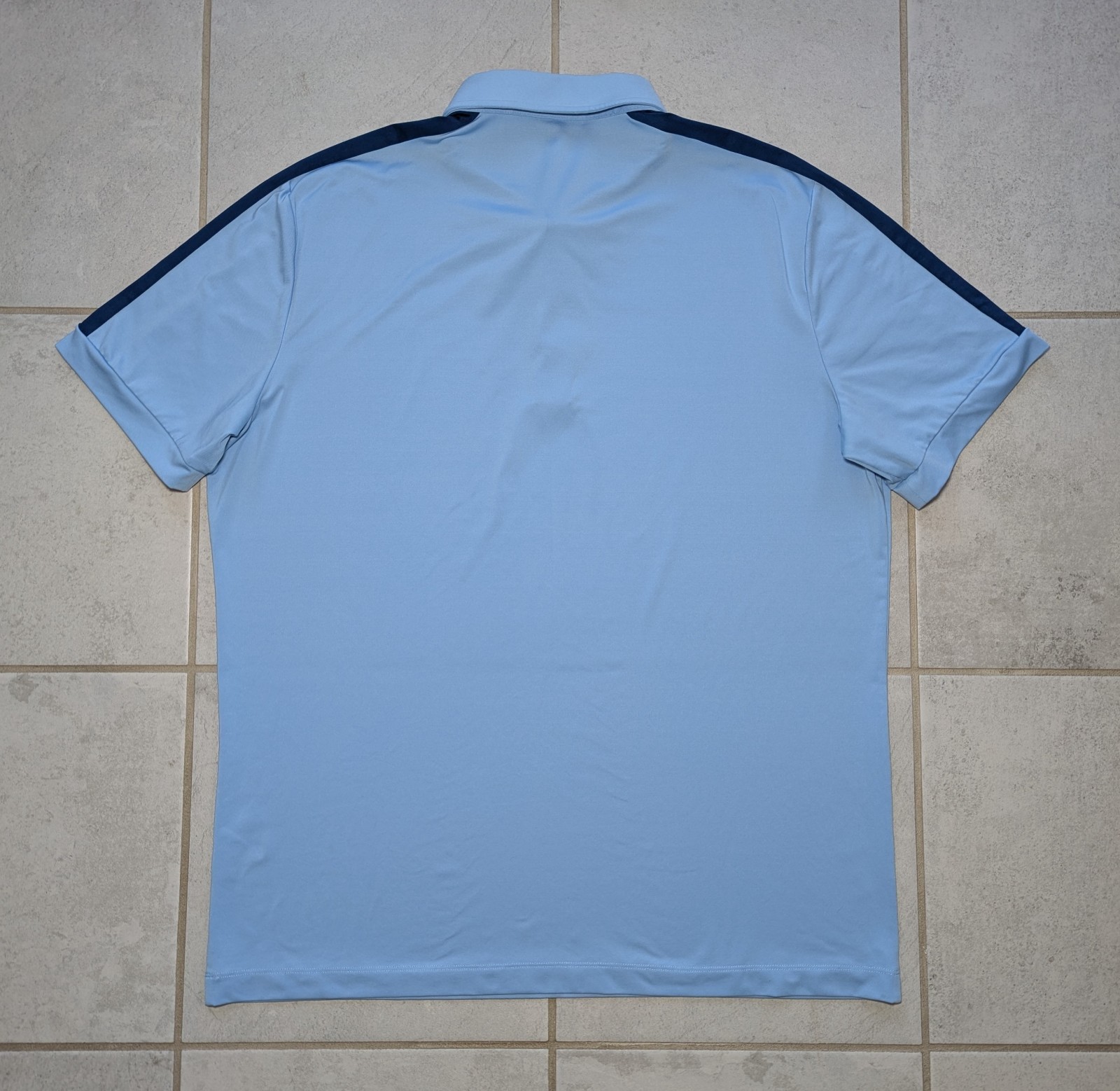 Redvanly Men's Large Polo Golf Shirt Blue Performance Stretch Logo Short Sleeve