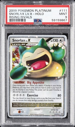 Snorlax LV.X graded PSA 9 for sale on eBay