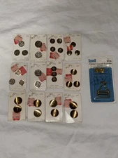 Lot 12 Antique & Vintage Button Cards Le Chic Elegant, Color Gold, Spain NEW