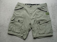 G-Star RAW Jungle Cargo Shorts Mens 35 Green Elastic Hem Utility Pockets Outdoor