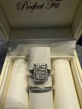 9ct White Gold Diamond Bridal Engagement Ring Set 0.22ct.