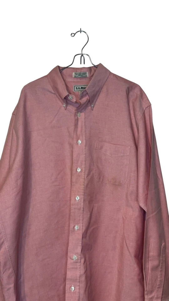 Camisa de vestir L.L Bean para hombre vintage manga larga abotonada #0XL76 talla 18-36 alta Foto 4 de 4