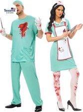 Couples Halloween Costumes - Halloween Bloody Doctor Adult Nurse Costumes Matchi