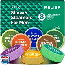 Shower Steamers for Men - 8 Pack Shower Bombs Aromatherapy with Essential Oil