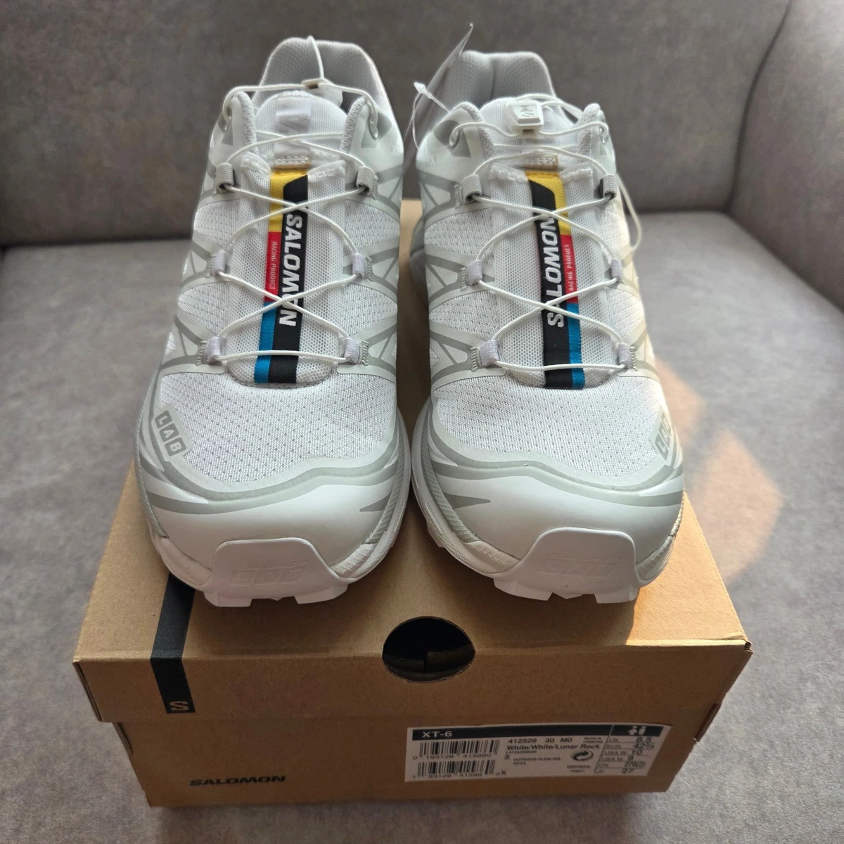 Salomon Advanced XT-6 Shoes 
White/White/Lunar Rock men size 13 gently used XT-6 – Premier main image 2