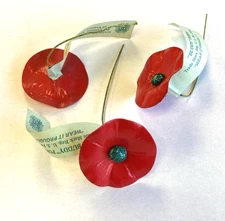 NOS Vtg Buddy Poppy Remembrance US Veterans of Foreign Wars "Wear It Proudly"