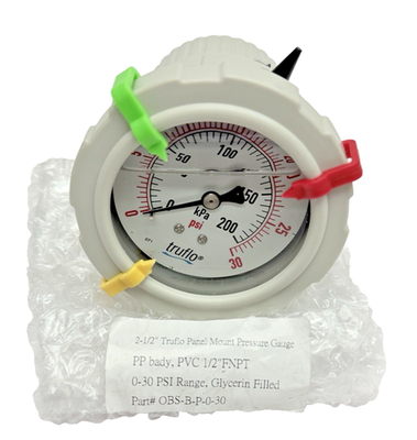 #ad OBS B P 0 30 Icon Process Controls 2 1 2quot; Truflo Panel Mount Pressure Gauge $113.50