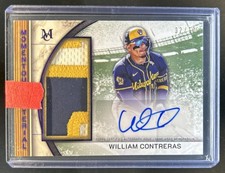 2025 Topps Museum William Contreras Momentous Jumbo Patch Auto Amethyst #/10