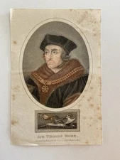 Antique 1817 Engraving of Sir Thomas More – Utopia Author – Encyclopaedia 