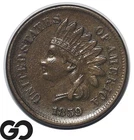 1859 Indian Head Cent Penny, Better Date, Choice AU++